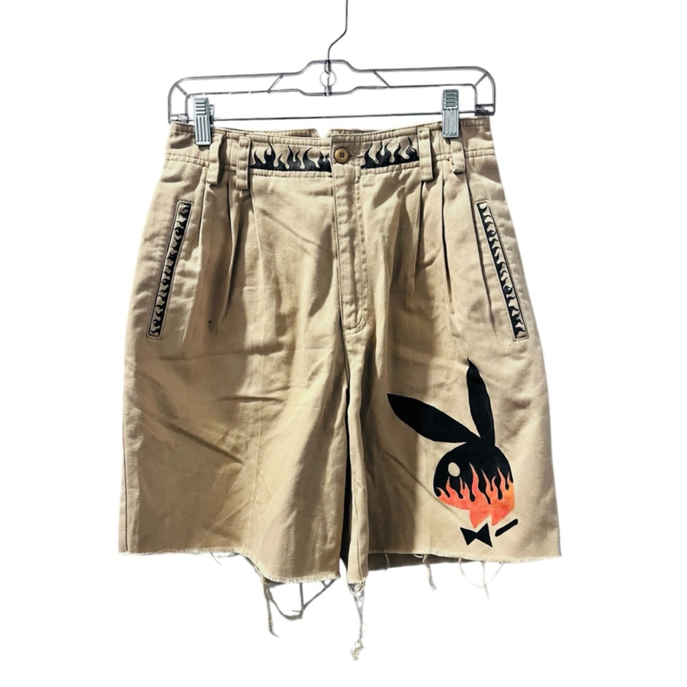 Liz Claiborne Vintage 90's Playboy Bunny Khaki Shorts Size 8 Women's Cut Off